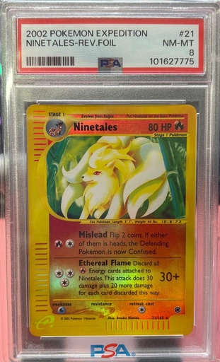Ninetales (21) - Expedition (EX) PSA8