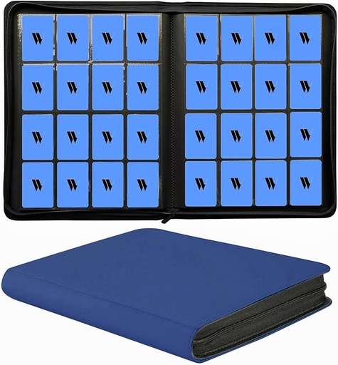 Binder 4 x 4  Con Zipper Mas De 1,000 Tarjetas - Azul