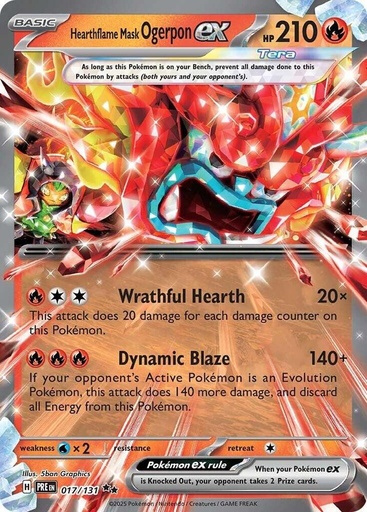 Hearthflame Mask Ogerpon ex - 017/131 - SV: Prismatic Evolutions (PRE)