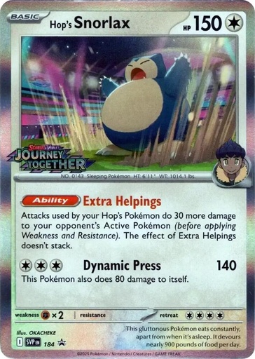Hop's Snorlax - 184 (Prerelease) - SV: Scarlet & Violet Promo Cards (SVP)
