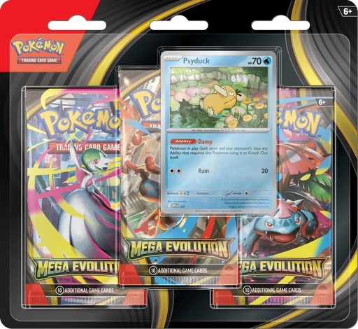 [10-10050-122] Mega Evolution 3 Pack Blister [Psyduck] - ME01: Mega Evolution (MEG)