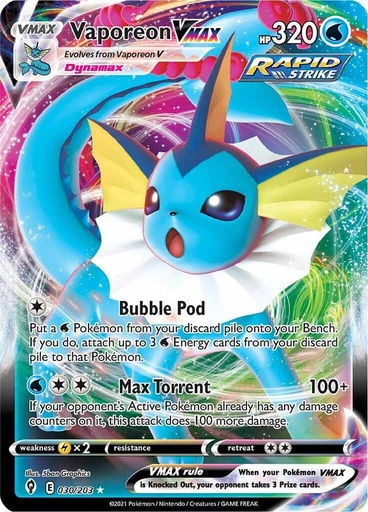 Vaporeon VMAX - SWSH07: Evolving Skies 030/203
