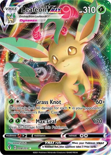 Leafeon VMAX - SWSH07: Evolving Skies 008/203