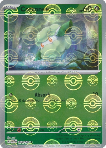 Cottonee (Poke Ball Pattern) - SV: White Flare (WHT)