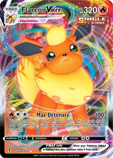 Flareon VMAX - SWSH07: Evolving Skies 018/203