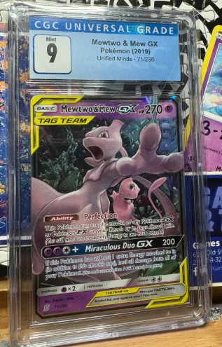 Mewtwo & Mew GX - SM - Unified Minds (SM11) CGC Mint 9