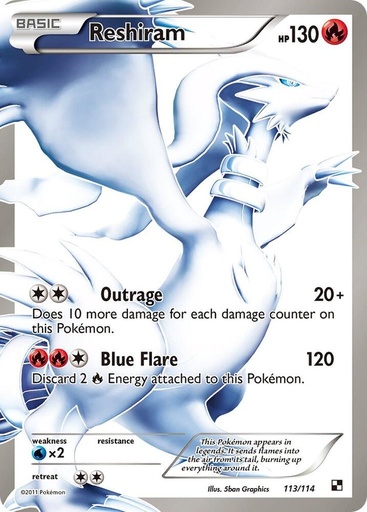 Reshiram (113 Full Art) - Black and White (BLW)