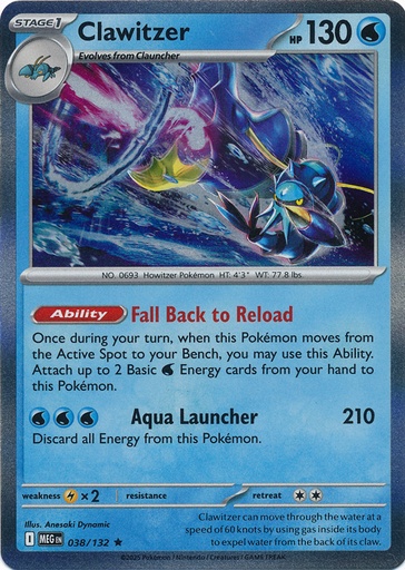 Clawitzer - 038/132 - ME01: Mega Evolution (MEG)