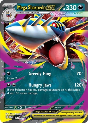 Mega Sharpedo ex - 061/094 - ME02: Phantasmal Flames (PFL)