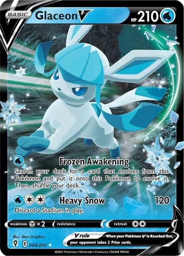 Glaceon V - SWSH07: Evolving Skies 040/203