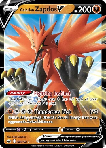 Galarian Zapdos V - SWSH06: Chilling Reign 080/198