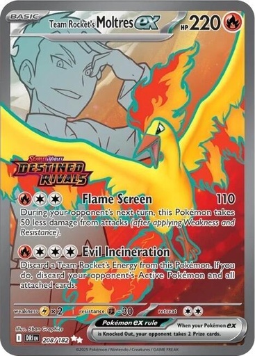 Team Rocket's Moltres ex - 208/182 (Destined Rivals Stamp) - Miscellaneous Cards & Products (MCAP)