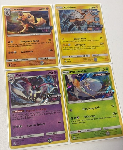 Pheromosa,Xurkitree,Malamar,Lycanroc - SM115,116,117,118 (Prerelease) - SM Promos (SMP)
