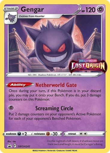 Gengar - SWSH241 (Prerelease) - SWSH: Sword & Shield Promo Cards (SWSD)