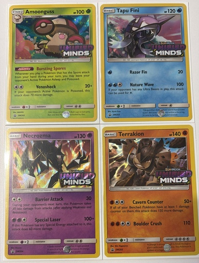 Amoonguss,Tapu Fini,Necrozma,Terrakion - SM202,203,204,205 (Prerelease) - SM Promos (SMP)
