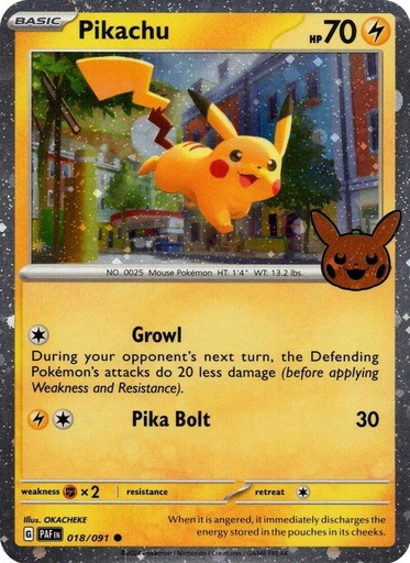 Pikachu - 018/091 (Cosmos Holo) - Trick or Trade BOOster Bundle 2024 (TTBB24)
