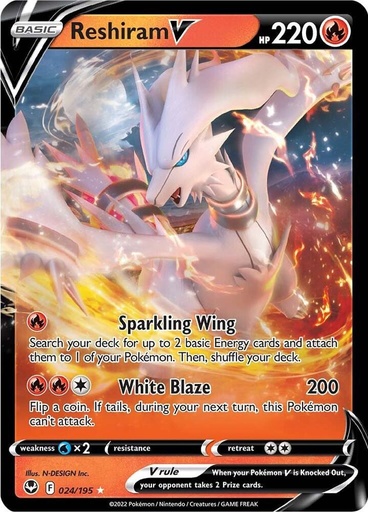 Reshiram V - SWSH12: Silver Tempest 024/195