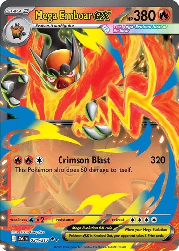 Mega Emboar ex - 031/217 - ME: Ascended Heroes (ASC)