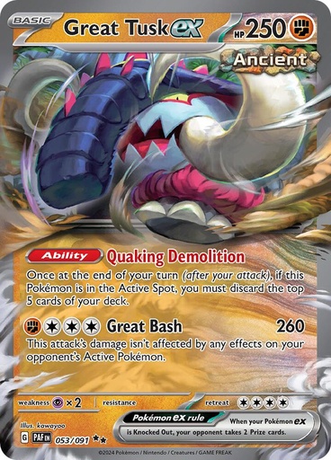 Great Tusk ex - SV: Paldean Fates 053/091