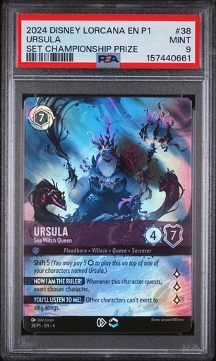 2024 DISNEY LORCANA EN P1-PROMO #38 URSULA SET CHAMPIONSHIP PRIZE PSA9