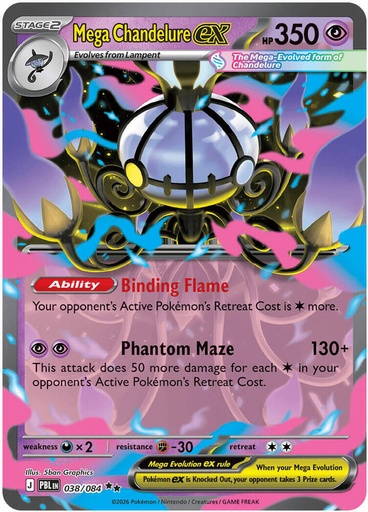 Mega Chandelure ex - 038/084 - ME05: Pitch Black (PBL)