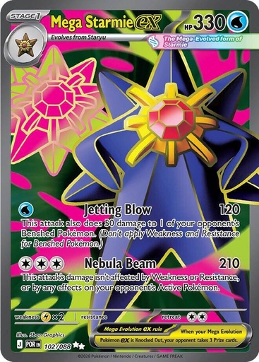 Mega Starmie ex - 102/088 - ME03: Perfect Order (POR)