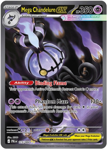 Mega Chandelure ex - 115/084 - ME05: Pitch Black (PBL)