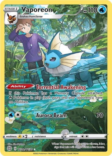 Vaporeon - SWSH09: Brilliant Stars Trainer Gallery TG02/TG30