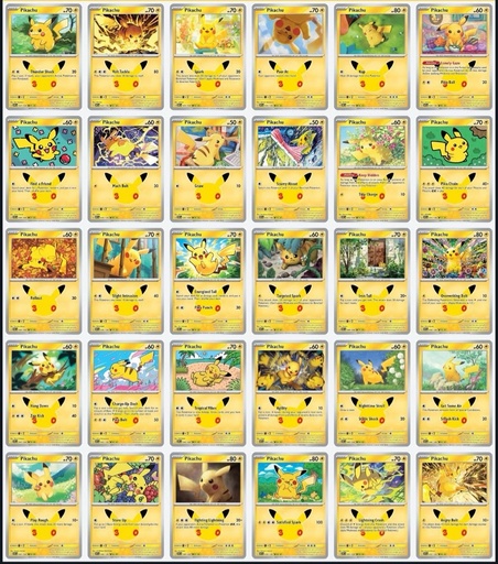 Set De Los 30 Pikachus - ME: 30th Celebration (30C) 