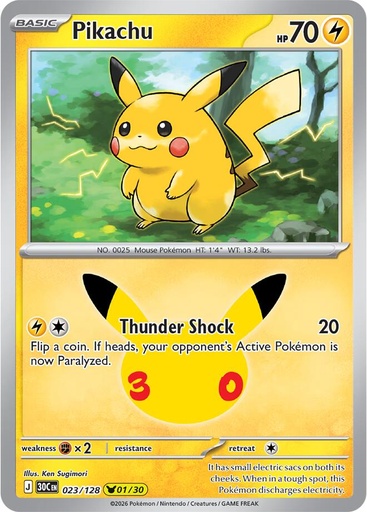 Pikachu - 023/128 - ME: 30th Celebration (30C)