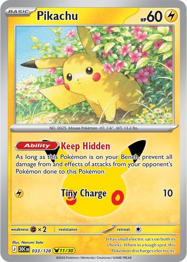 Pikachu - 033/128 - ME: 30th Celebration (30C)