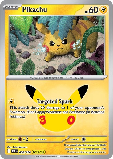 Pikachu - 038/128 - ME: 30th Celebration (30C)