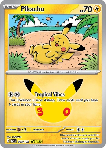 Pikachu - 043/128 - ME: 30th Celebration (30C)