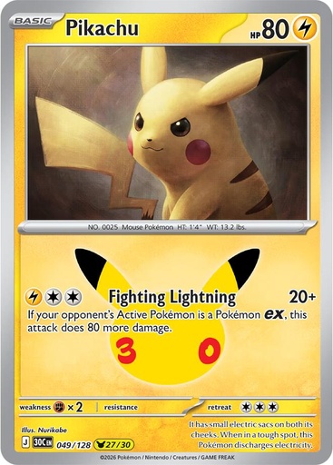 Pikachu - 049/128 - ME: 30th Celebration (30C)