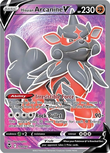 Hisuian Arcanine V (Full Art) - SWSH12: Silver Tempest 179/195